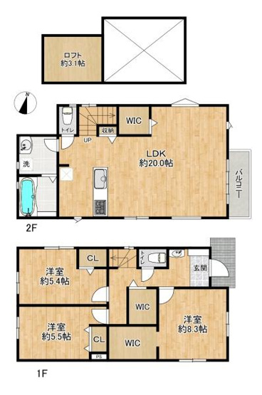 【間取り】 | 垂水区南多聞台8丁目1期1号棟　新築戸建　