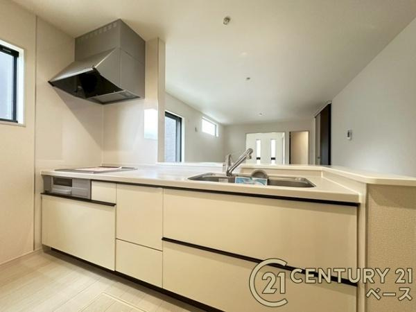 リーブルガーデン平野 １号棟 ／新築一戸建のキッチン|■現地撮影写真■収納力と使いやすさを追求したシステムキッチンです！