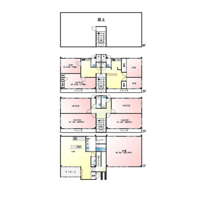 本巣市上真桑のアパートの間取り