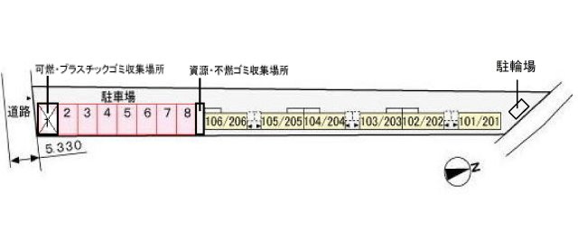 ニューサンライズの区画図|駐車場