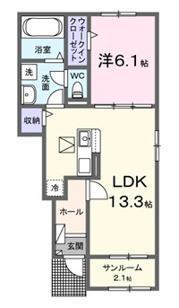 広島市安佐北区上深川町のアパートの間取り