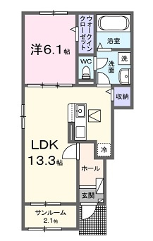 広島市安佐北区上深川町のアパートの間取り
