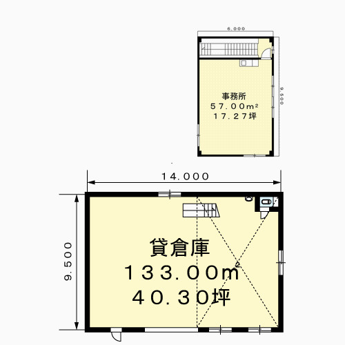 草内橋折事務所付倉庫Ｂの間取り