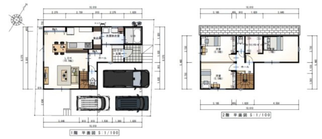 福井町　建築条件付き　売土地の参考プラン|プラン例　建物面積　90.25㎡（約27.29坪）