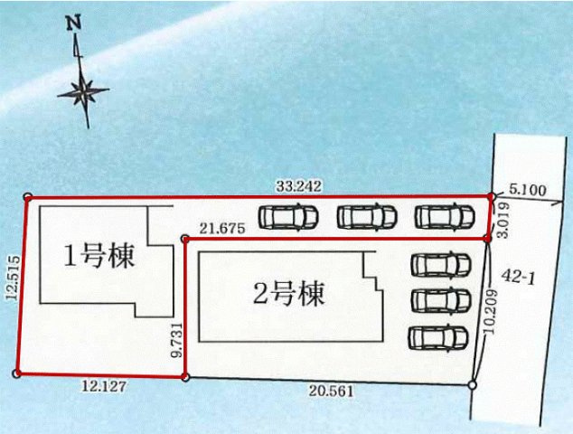 玉村町五料24-1期（全2棟）1号棟の区画図