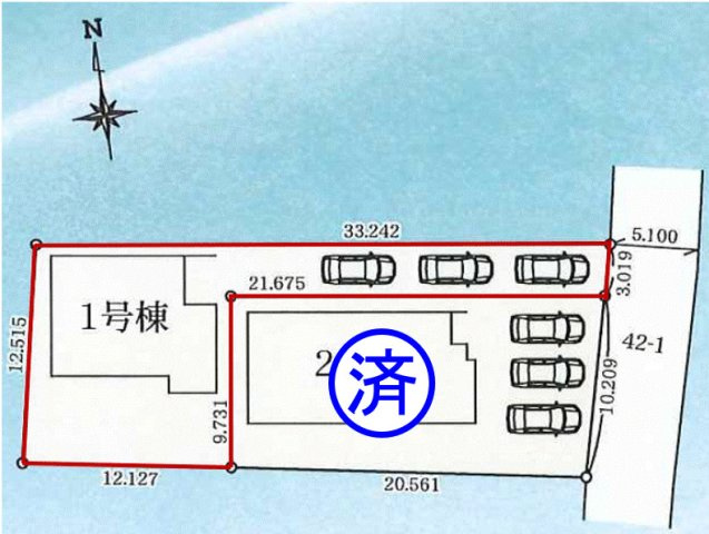 玉村町五料24-1期（全2棟）1号棟の区画図