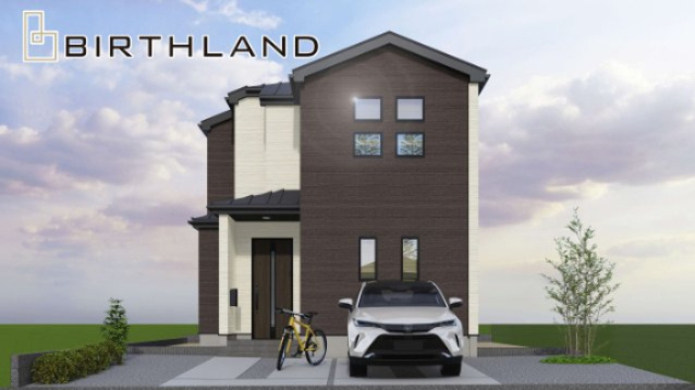 新築戸建・新築建売　会津若松市城北町【ZEH水準住宅】城北小・若松一中の外観パース|＜外観予想図＞