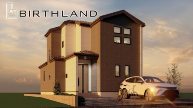 新築戸建・新築建売　会津若松市城北町【ZEH水準住宅】城北小・若松一中の外観パース|＜外観予想図＞