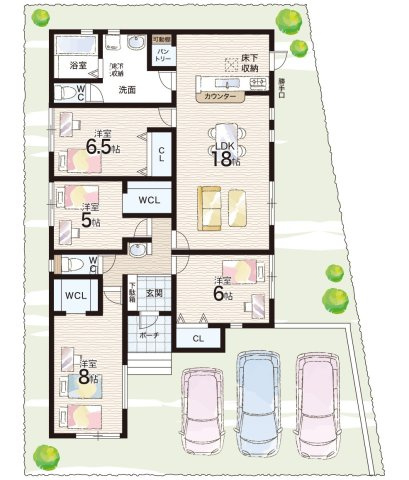 加古郡播磨町南野添　第24-1期　新築一戸建ての間取り|1号地