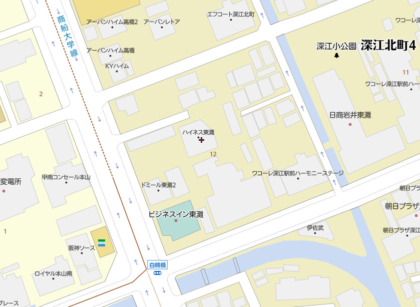ハイネス東灘の地図
