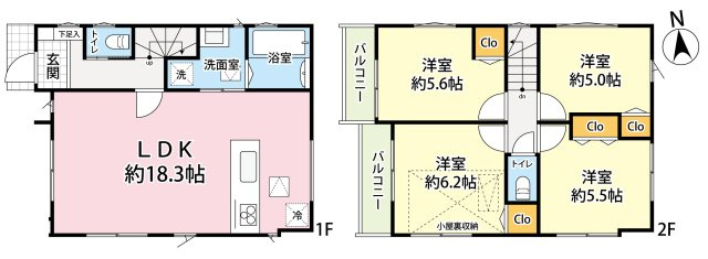中野区上鷺宮2丁目　土地33坪×整形地　建築条件付き　全3区画の外観