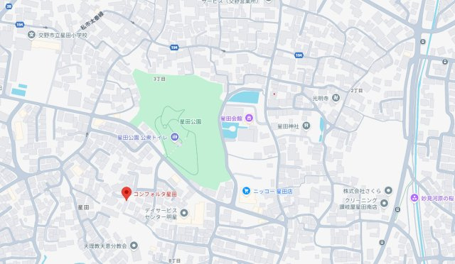 交野市星田８丁目の賃貸マンションの地図