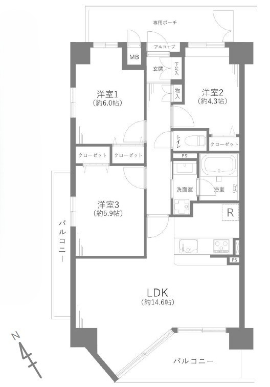 ベルドゥムール新越谷温泉の間取り
