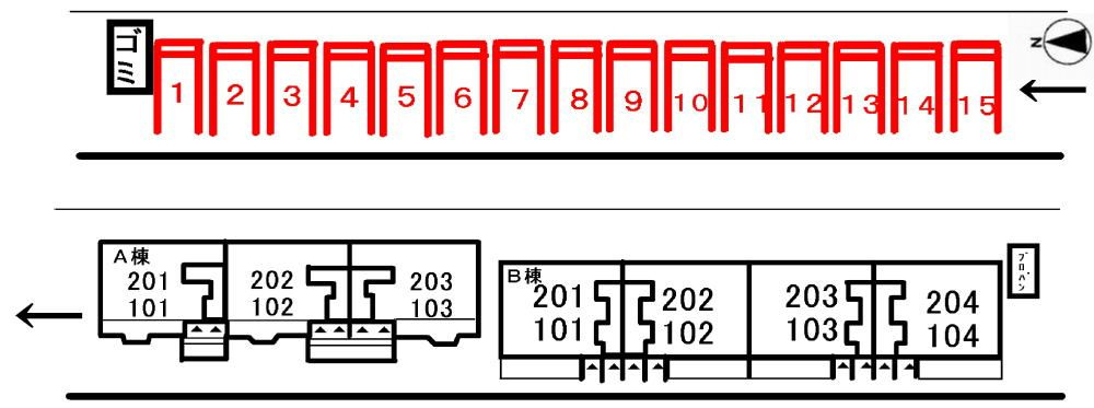 アルカンシェル　Ａの展望|駐車場