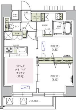 アーバネックス天満橋Southの間取り