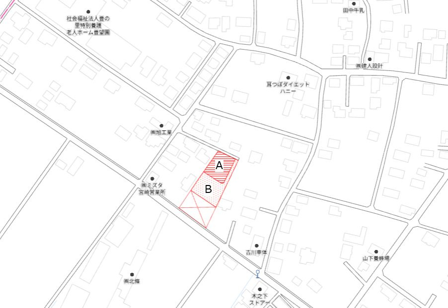 都城市安久町の売地の土地図