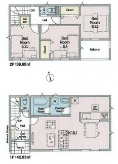 【間取り】 | 南足柄市関本  6号棟 第8 | 防犯カメラ（利用時Wifi接続必要）　引き違い窓シャッター付　人感センサー付玄関灯　インナーバルコニー　浴室乾燥機+窓　全居室収納