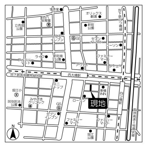 ソルレヴェンテ北堀江Qの地図