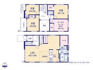 【間取り】 | 名古屋市中川区中須町字藤六1-3【仲介手数料無料】新築一戸建て　2号棟