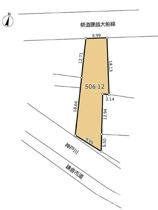 鎌倉市腰越4丁目１－５売地の土地図