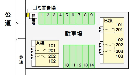 ライラック Bの区画図