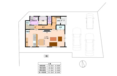 【区画図】 | 天童市久野本【新築建売】リリーフA棟 | 全体区画図
