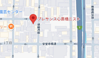 プレサンス心斎橋ニストの地図