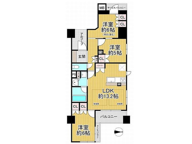 【間取り】 | イーグルコート山科椥辻ステーションフロント