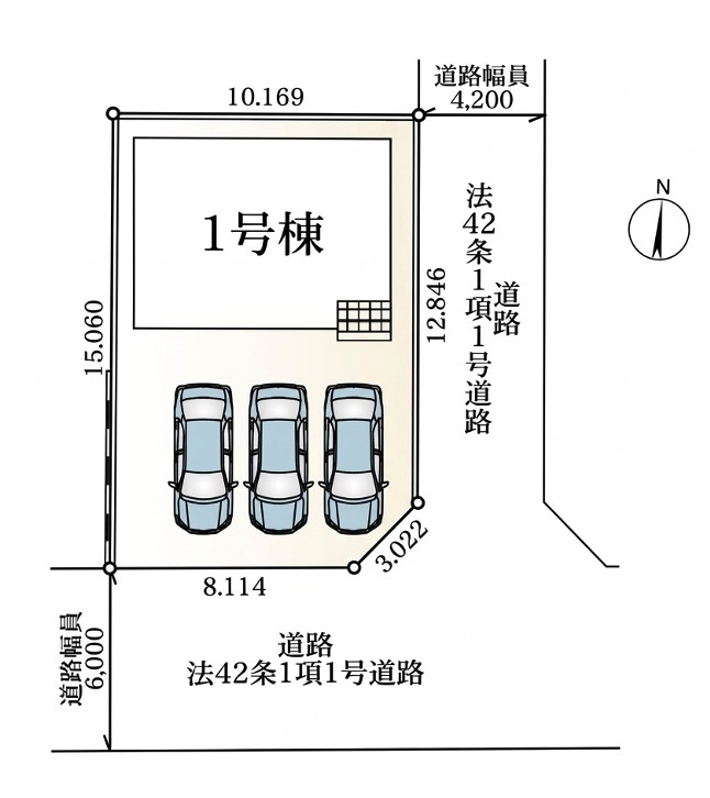 【新築戸建】熊谷市江南中央 第3 全1棟の区画図
