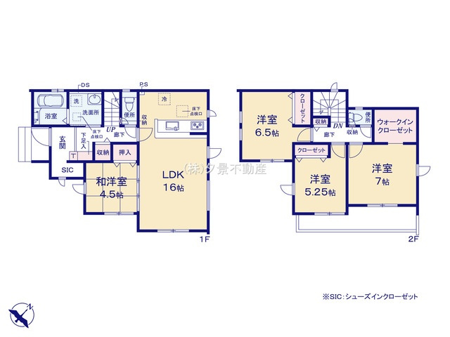 《仲介手数料無料》上尾市須ケ谷１丁目87-2(全1戸)新築一戸建てグラファーレの間取り