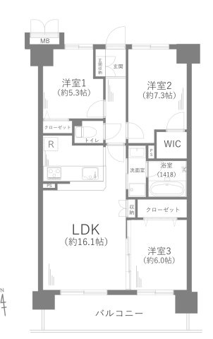 【間取り】 | ベルパーク湘南茅ヶ崎E館