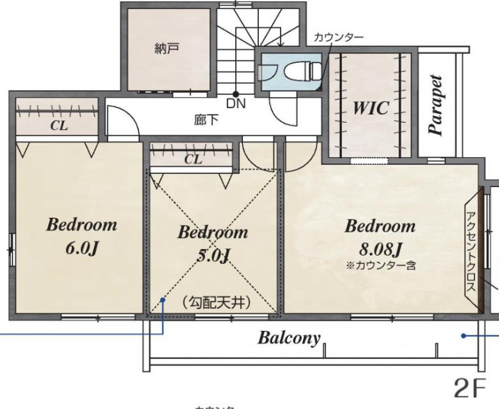 【仲介手数料無料】所沢市東狭山ケ丘全４棟４号棟　所沢市の新築なら西武ハウジングの間取り