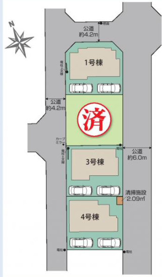【仲介手数料無料】所沢市東狭山ケ丘全４棟４号棟　所沢市の新築なら西武ハウジングの区画図