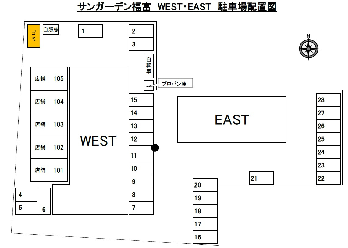 ロンディーネ福富Ⅱの区画図