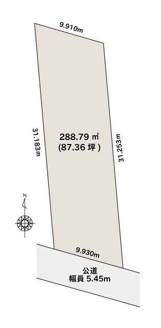 名古屋市瑞穂区彌富町字月見ケ岡の売地の区画図