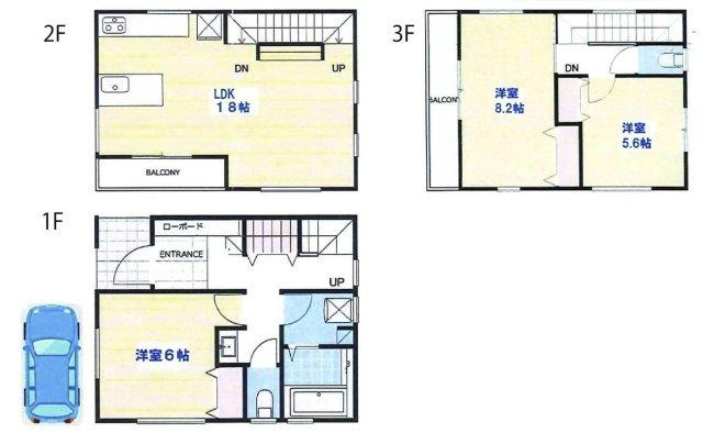 藤沢市白旗４丁目１３－１８新築戸建ての間取り