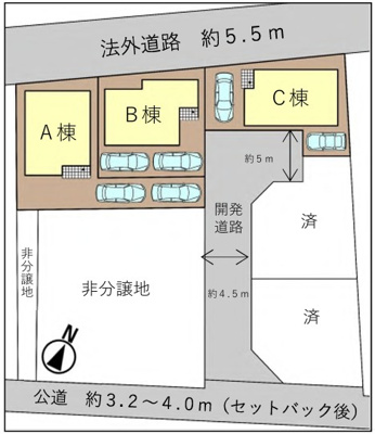 【区画図】 | 海老名市下今泉4丁目 新築戸建 全5棟