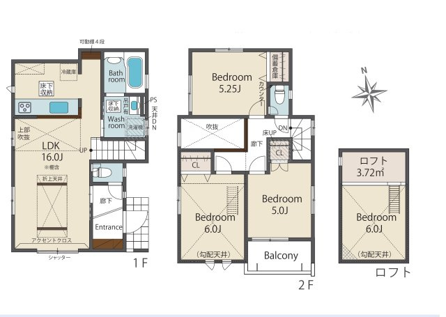 福岡市東区高美台1丁目第1-2棟（1号棟）の区画図|配置図（1号棟）