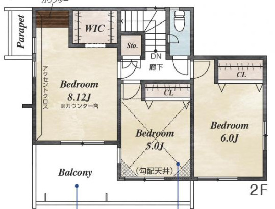 【仲介手数料無料】所沢市東狭山ケ丘全５棟３号棟　所沢市の新築なら西武ハウジングの間取り