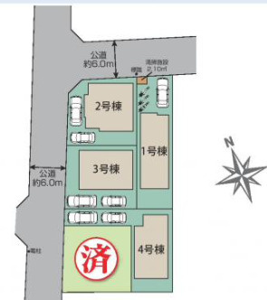 【仲介手数料無料】所沢市東狭山ケ丘全５棟３号棟　所沢市の新築なら西武ハウジングの区画図