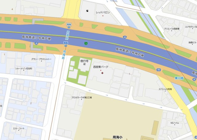 西宮東パークマンションの地図