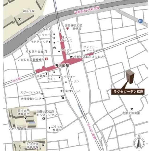 ラグゼガーデン松原の地図