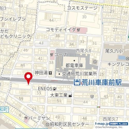 イニシア東京尾久の地図