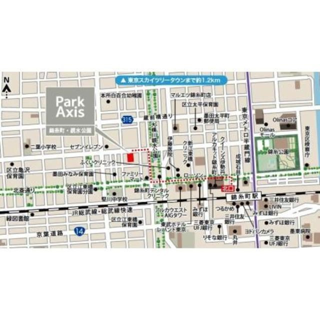 パークアクシス錦糸町・親水公園の地図
