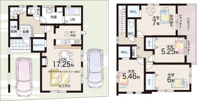 枚方市高野道　新築一戸建ての間取り|５号地