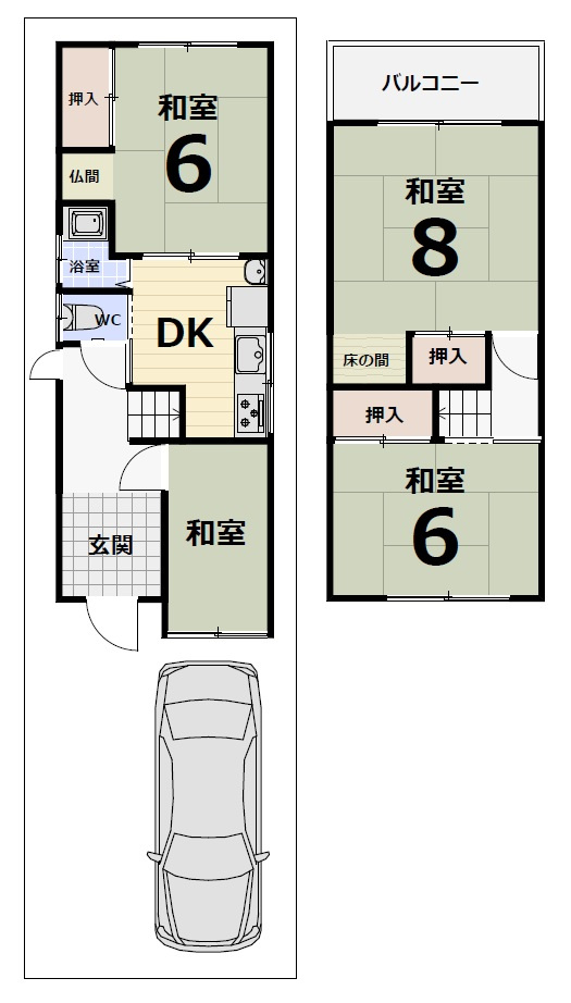 毛穴町　戸建の間取り