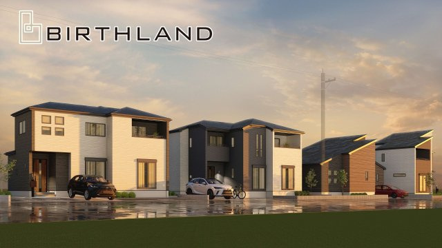 新築戸建・新築建売　郡山市横塚五丁目【ZEH水準住宅】芳賀小・郡山四中の外観パース|＜外観予想図＞