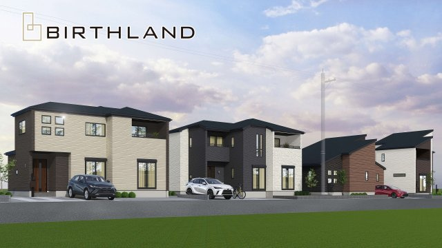 新築戸建・新築建売　郡山市横塚五丁目【ZEH水準住宅】芳賀小・郡山四中の外観パース|＜外観予想図＞