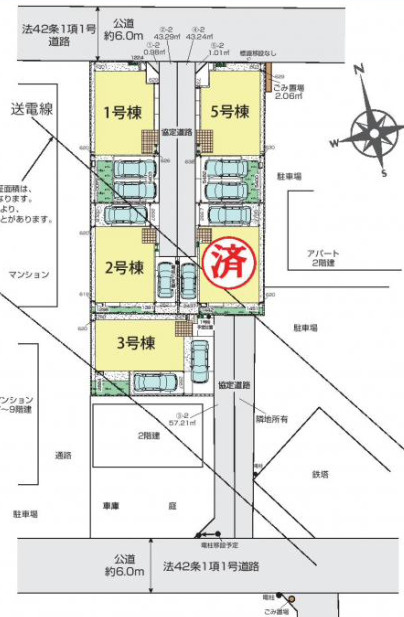 【仲介手数料無料】所沢市小手指町全５棟１号棟　所沢の新築住宅なら西武ハウジングの区画図