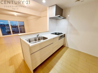 シンプルなデザインと使いやすさを兼ね備えた対面式システムキッチンは、効率的な作業スペースを提供し、家族やゲストとのコミュニケーションを促進します。